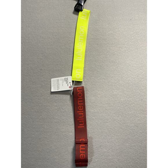 NWT Lululemon Hold Your Own Headband 2 pack Red Florescent Green/Yellow - Picture 1 of 5